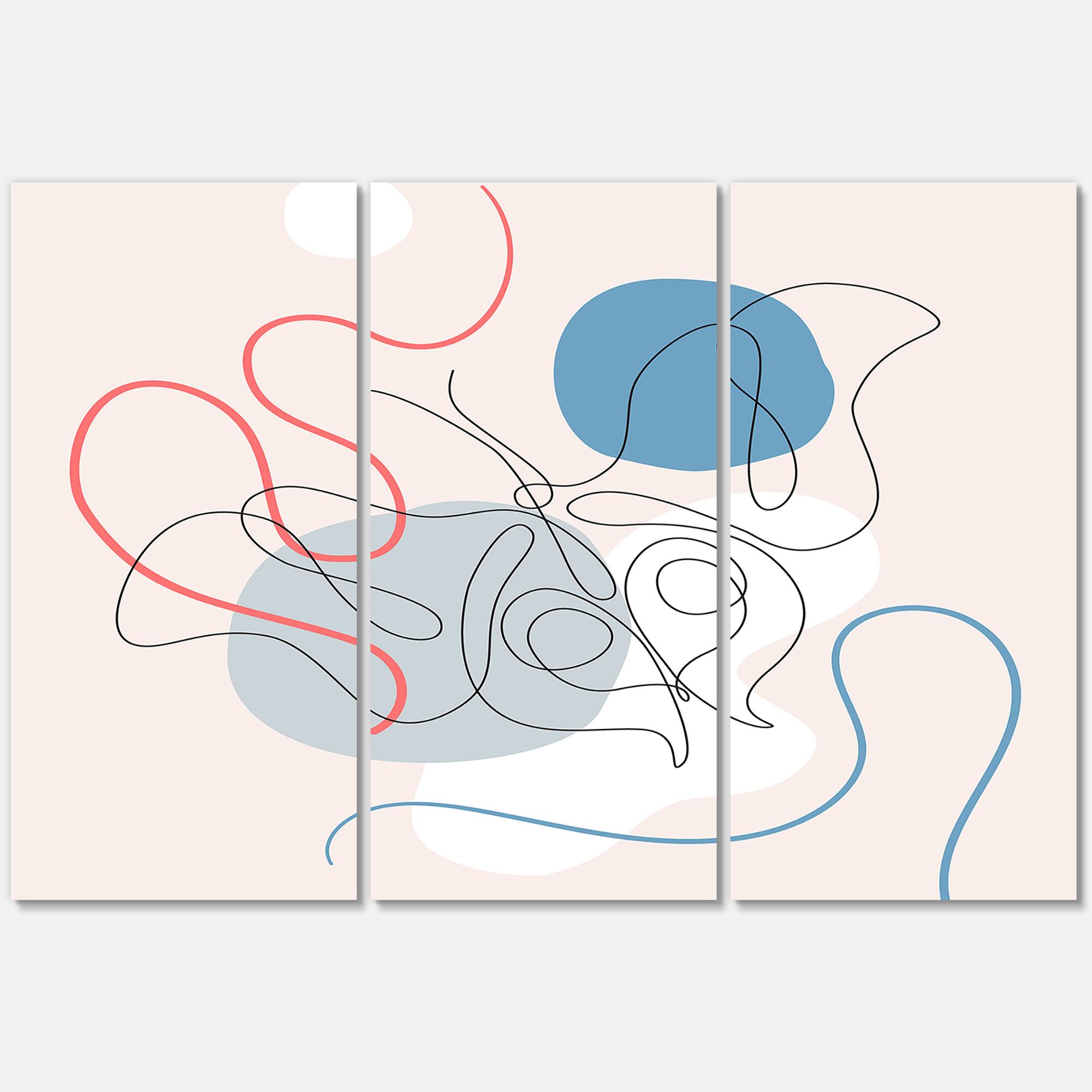 Designart - Butterfly One Line Drawing On Cubism Shapes II